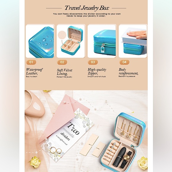 Portable Jewelry Box, Adjustable Ring & Ankle Bracelet Bundle - Picture 13 of 15